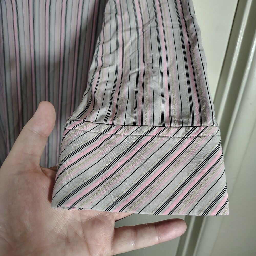 Liz Lange XXL pink grey stripe stretch women's 3/4 sleeve maternity top - Picture 3 of 9
